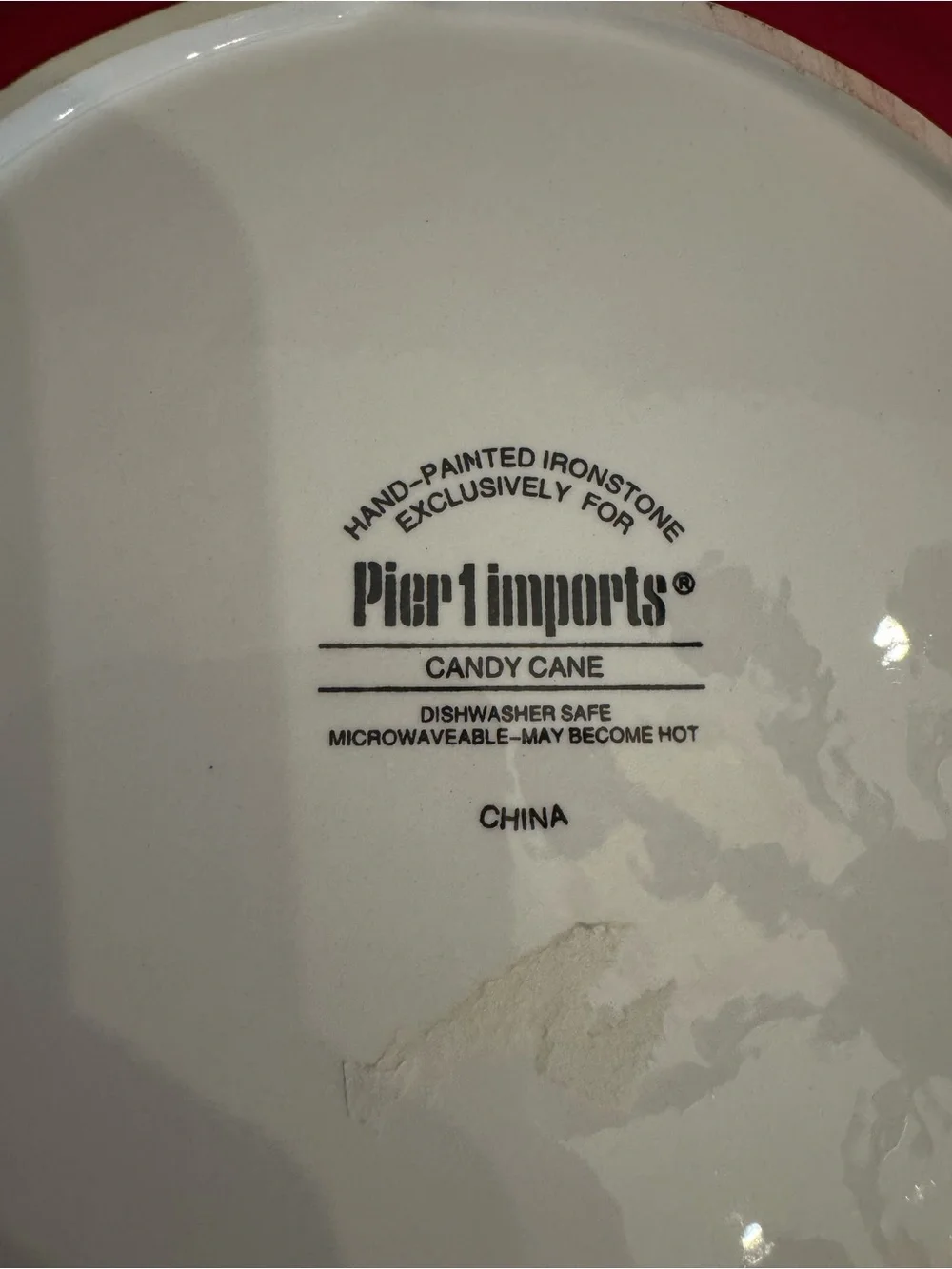 1 Pier 1 Candy Cane Dinner Plate 11